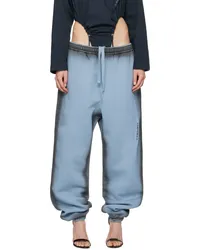 Y/PROJECT Blue Pinched Logo Sweatpants Blue