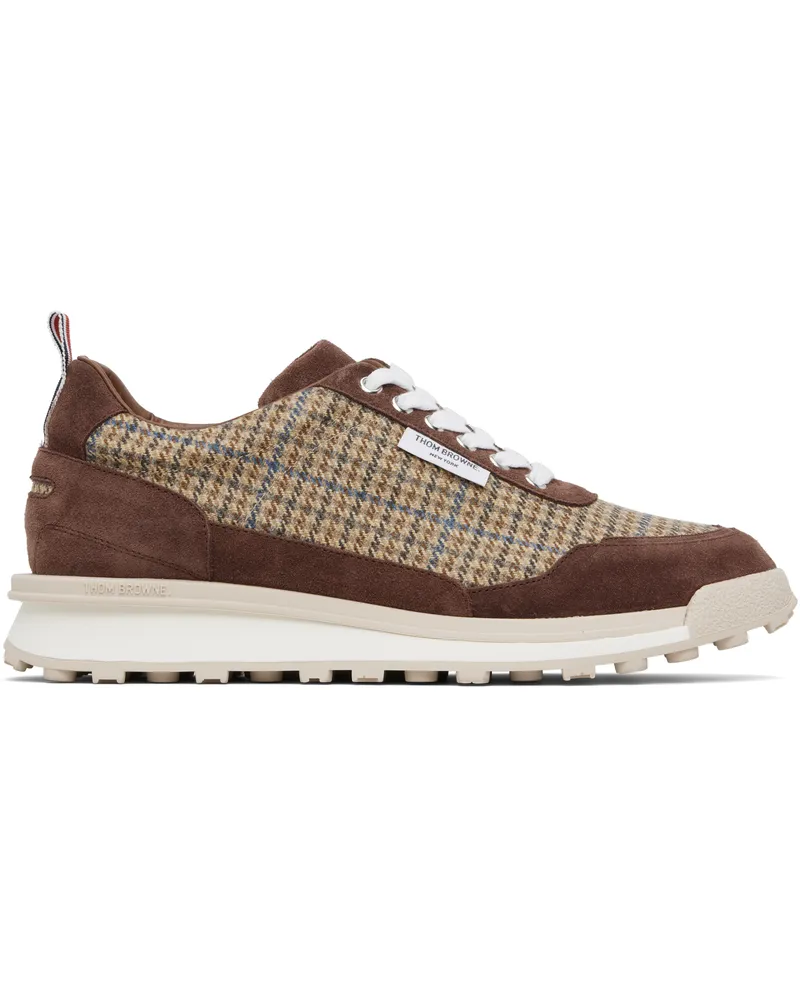 Thom Browne Brown & Beige Gunclub Check Tweed Alumni Sneakers 210brown
