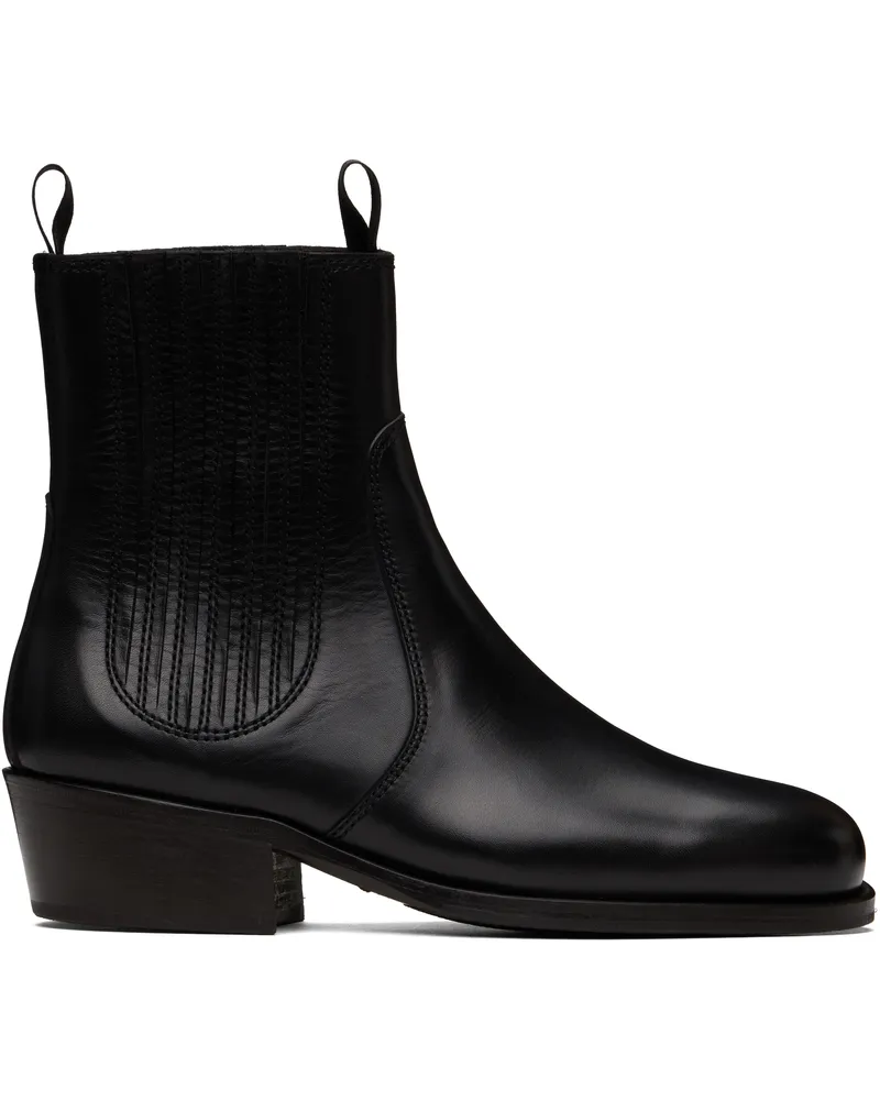 Christophe Lemaire Black Vegetable-Tanned Chelsea Boots Bk999