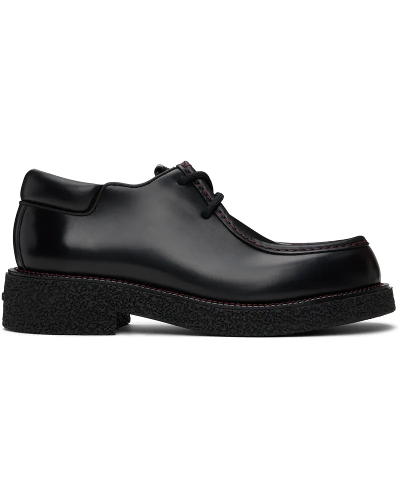 Ferragamo Black Lace-Up Derby Nero