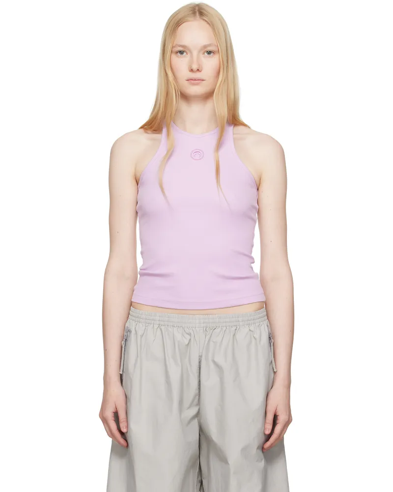 Marine Serre Purple Moon Logo Ribbed Jersey Tank Top Pk35