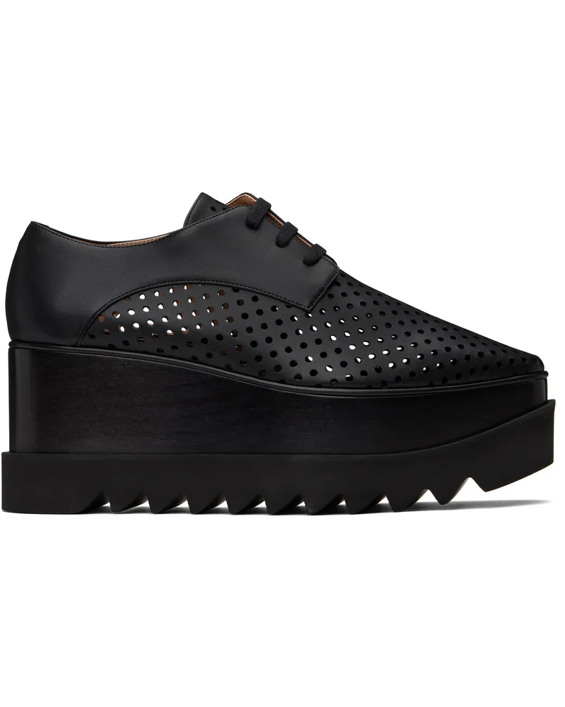 Stella McCartney Black Elyse Perforated Platform Oxfords 1000