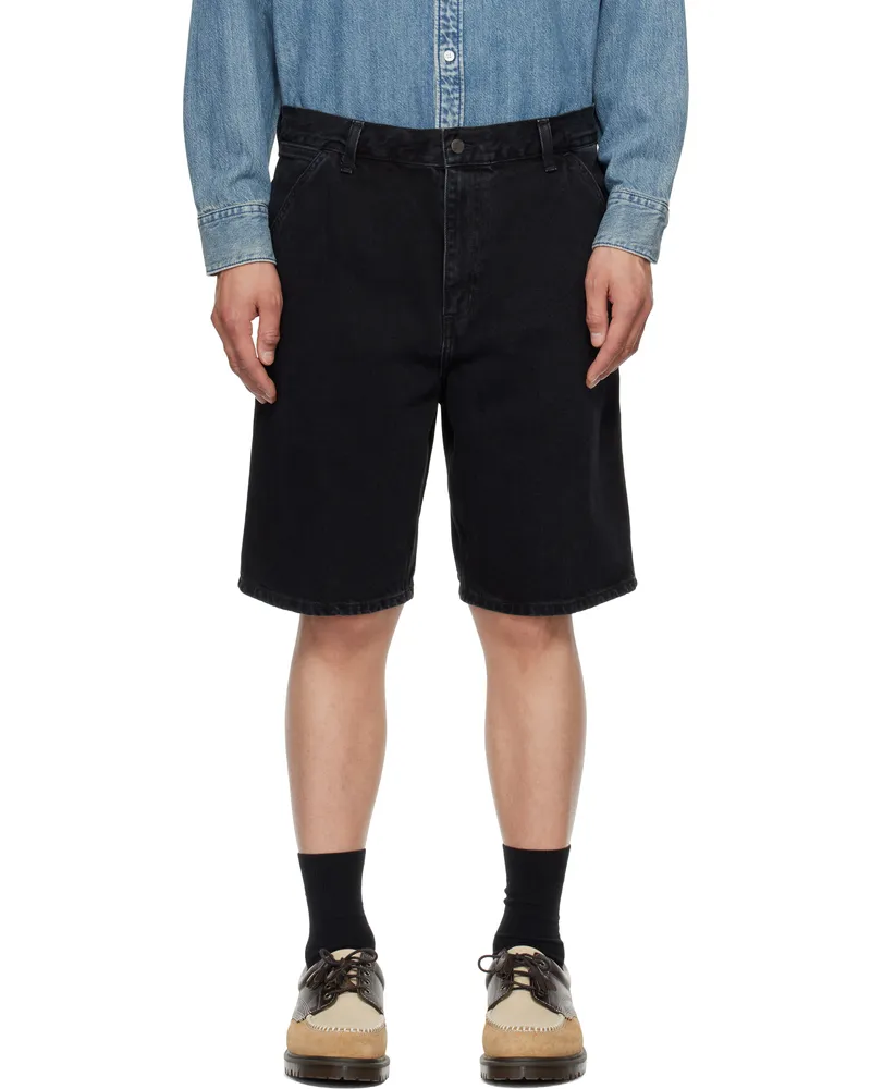 Carhartt WIP Black Single Knee Denim Shorts 8906