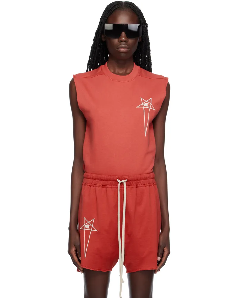 Rick Owens Red Champion Edition Basketball Tank Top 73
