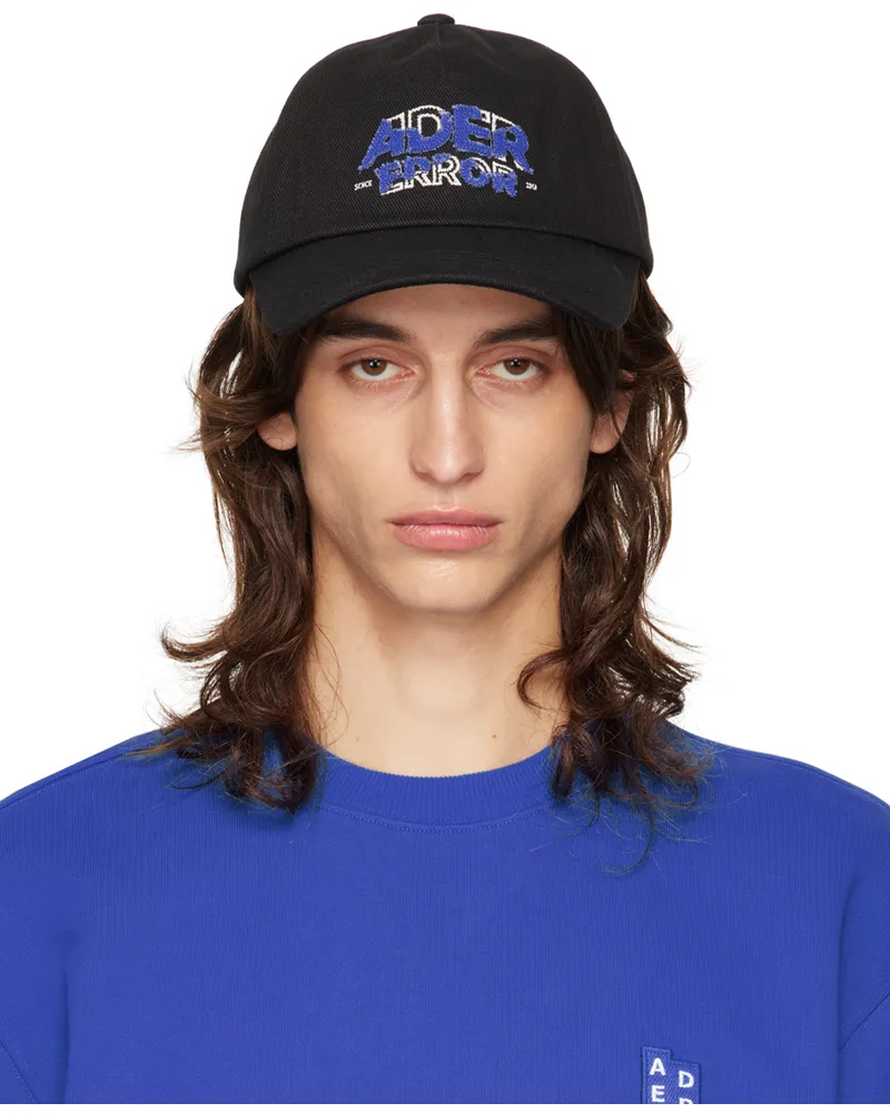 Adererror Black Edca Logo Cap Noir