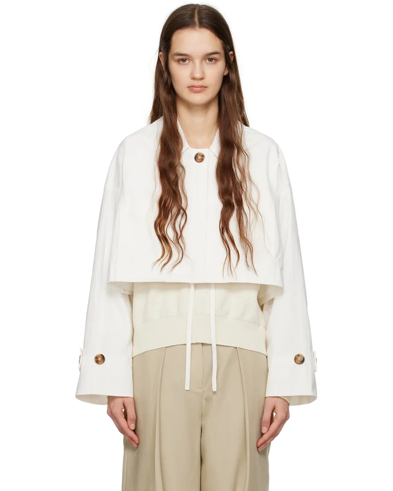 JKOO White Crinkled Jacket White