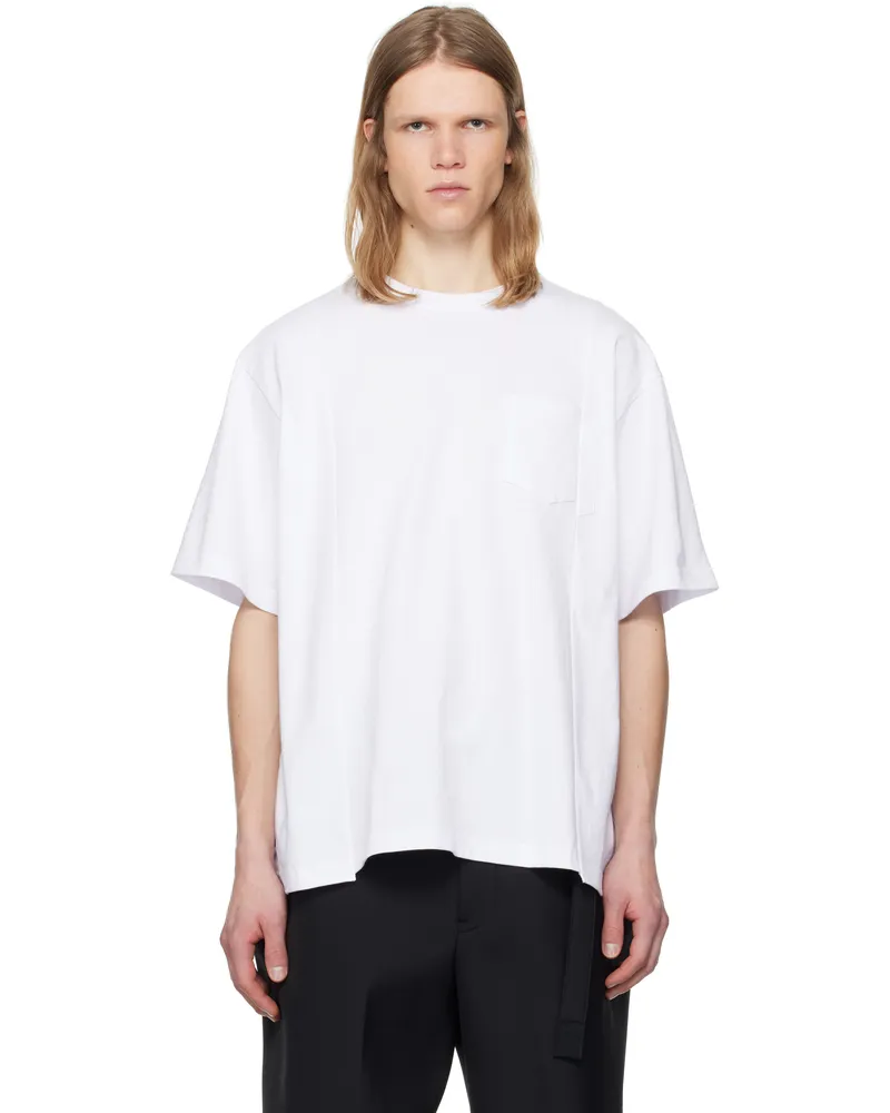 Sacai White Cotton Jersey T-shirt 101