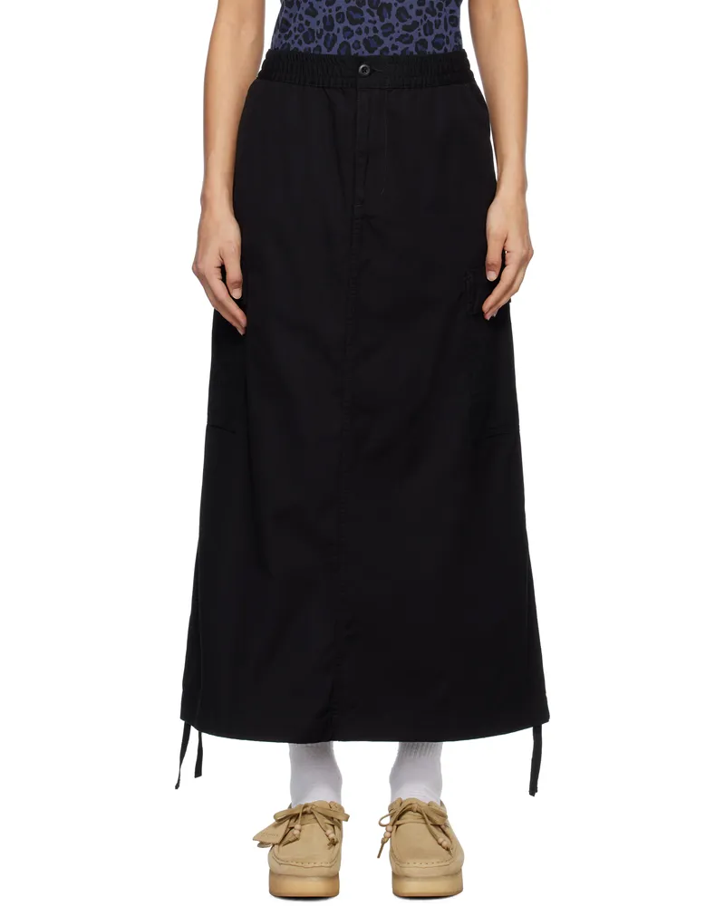 Carhartt WIP Black Cargo Long Midi Skirt Black