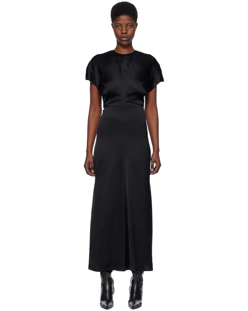 Totême Black Slouch Waist Maxi Dress 001