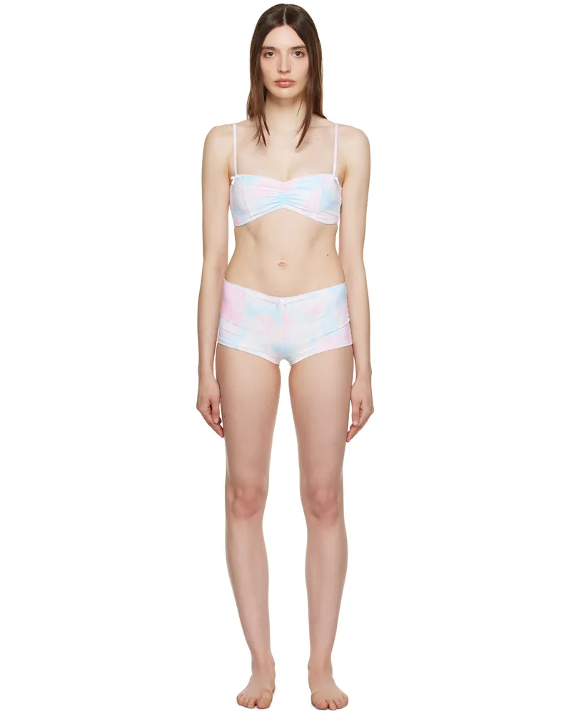 Frankies Bikinis SSENSE Exclusive White & Pink Cleo & Genevieve Bikini Dyed