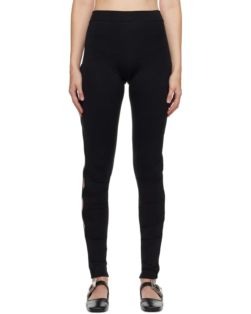 lesugiatelier Black Vented Leggings Black