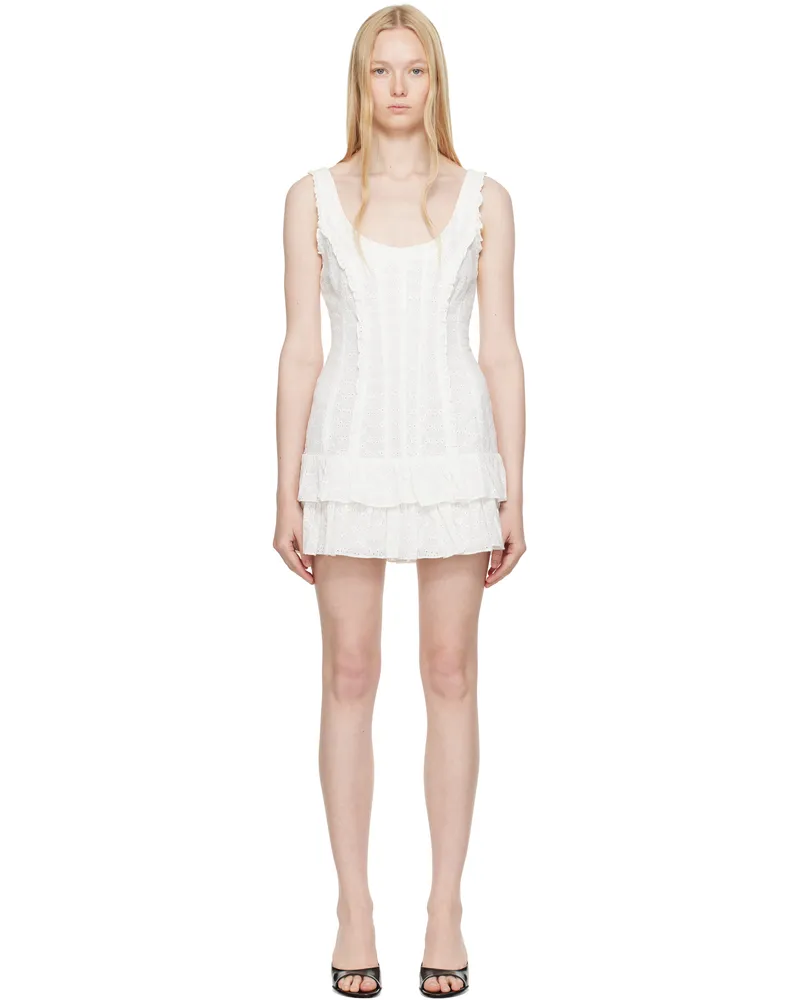 GUIZIO White Raphelle Eyelet Minidress White