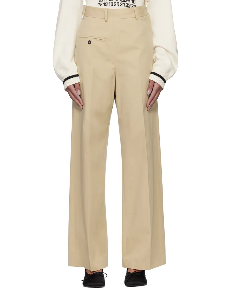 Maison Margiela Tan Tailoring Twisted Trousers 113