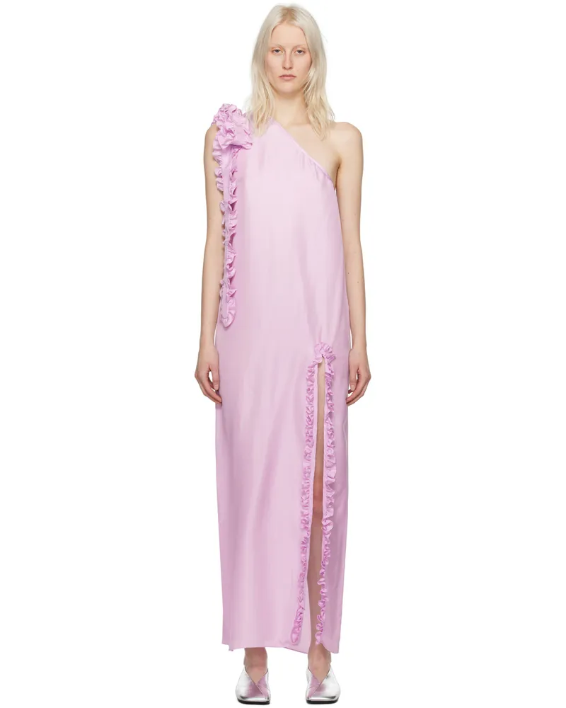 Kika Vargas Pink Aretha Maxi Dress Lavender