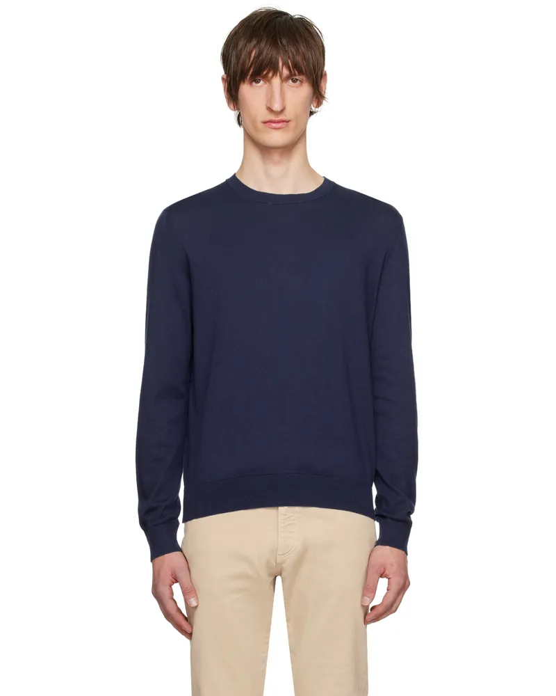 Ermenegildo Zegna Navy Crewneck Sweatshirt B07