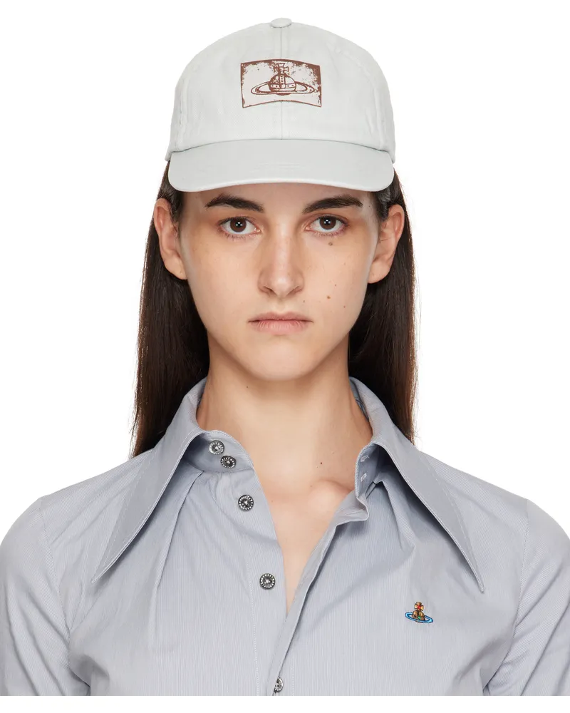 Vivienne Westwood Off-White Cotton Twill Baseball Cap P402
