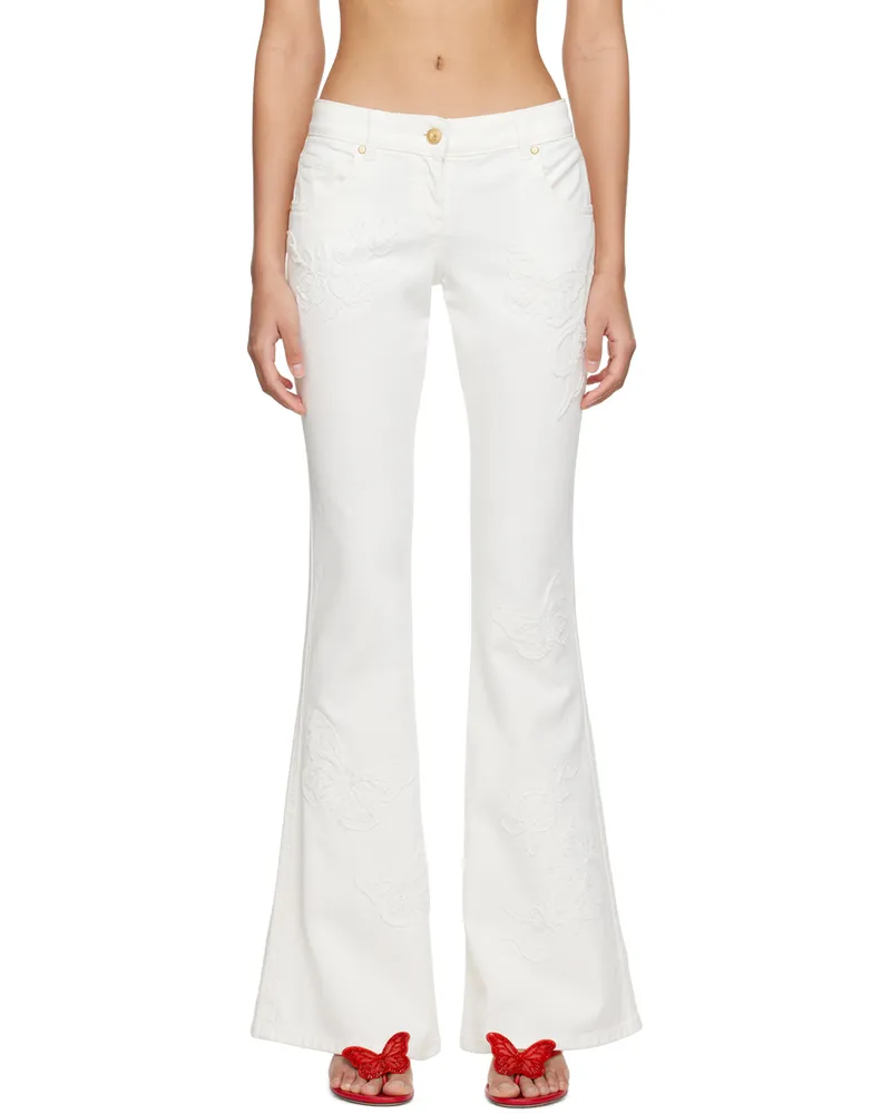 Blumarine White Straight-Leg Jeans N0103