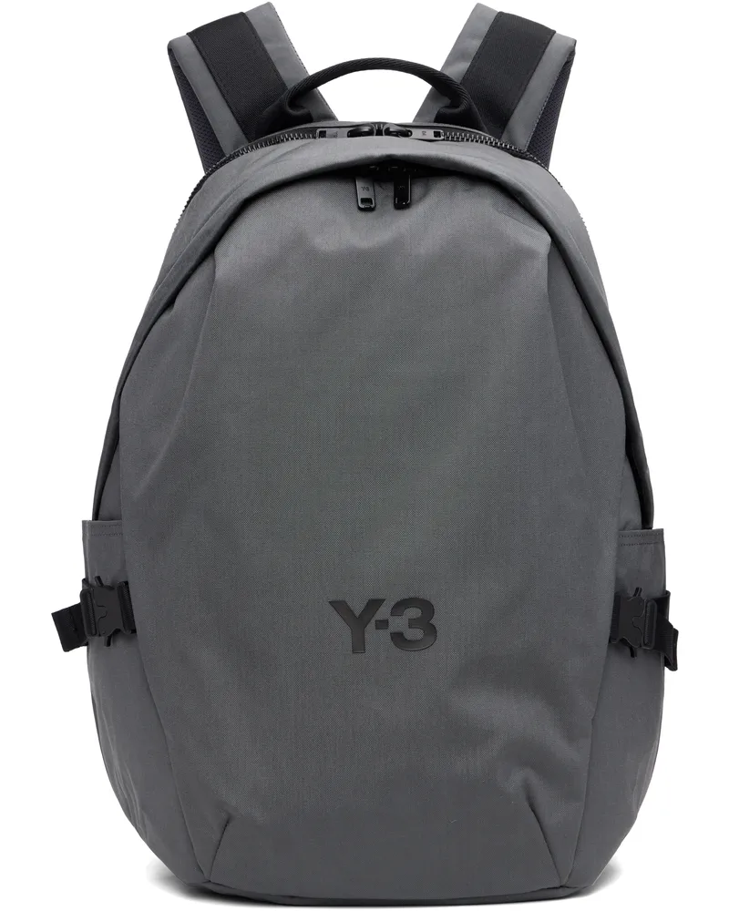 Y-3 Gray Staple Backpack Granit