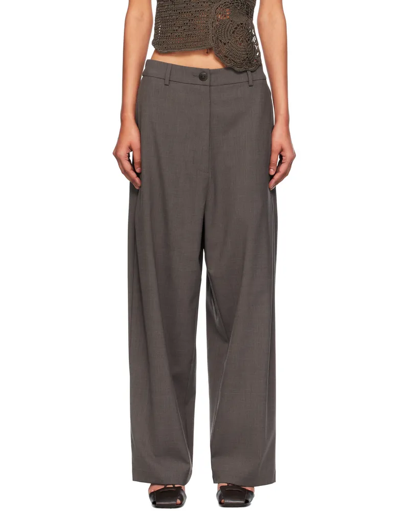 CORDERA Brown Wide-Leg Trousers Deep