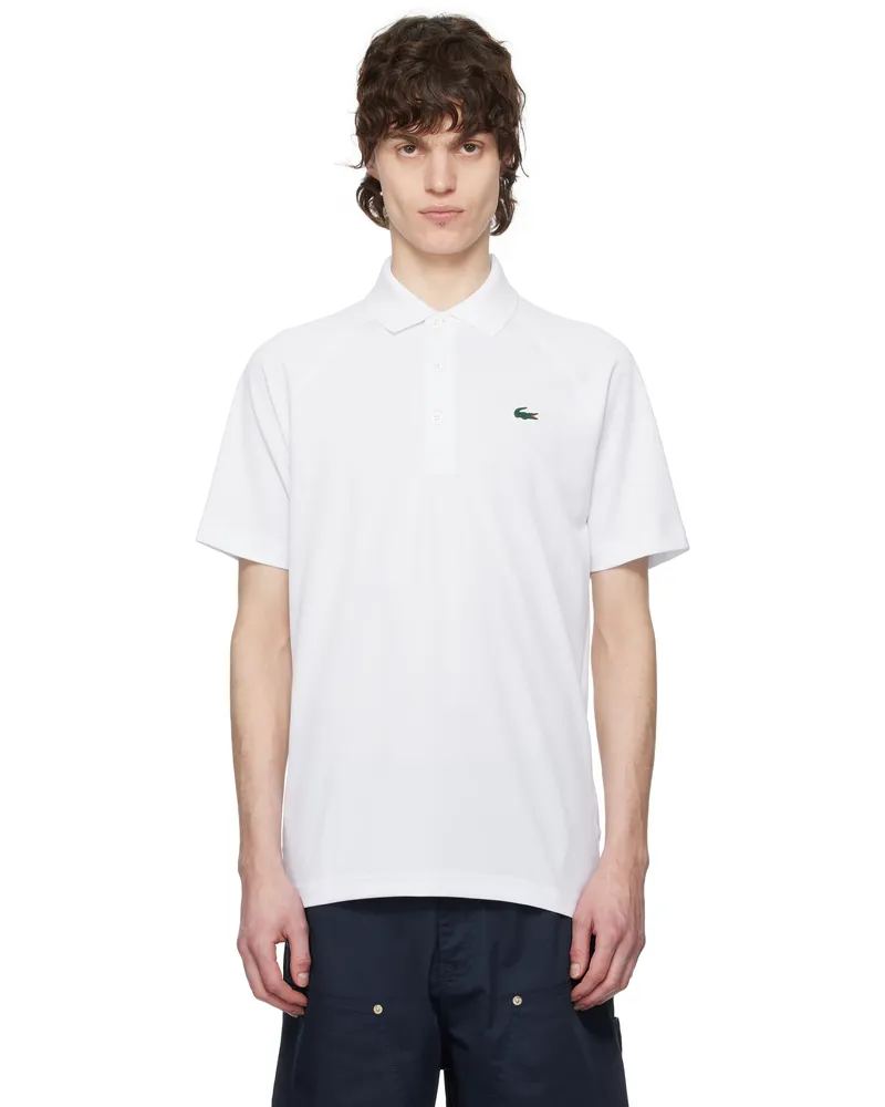 Lacoste White Regular Fit UV Protect Golf Polo 001