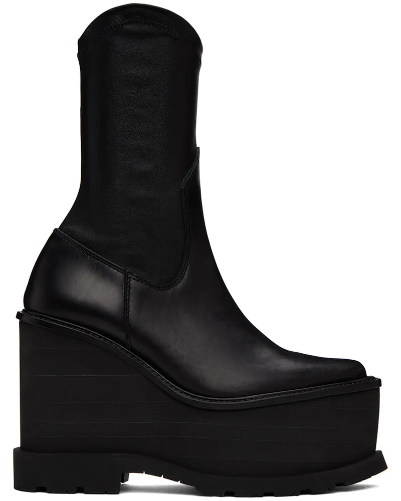 Sacai Black Cowboy Wedge Boots 001