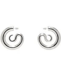 PANCONESI Silver Medium Serpent Hoop Earrings Silver