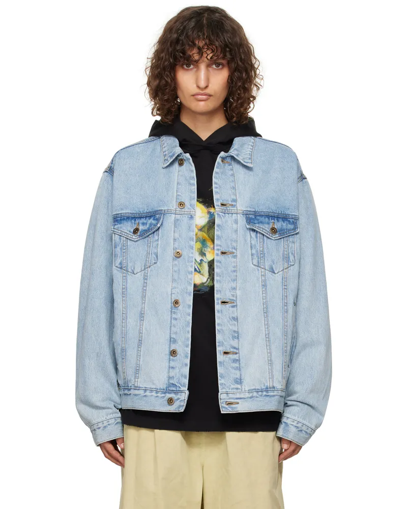 WE 11 DONE Blue Monster Pony Denim Jacket Blue
