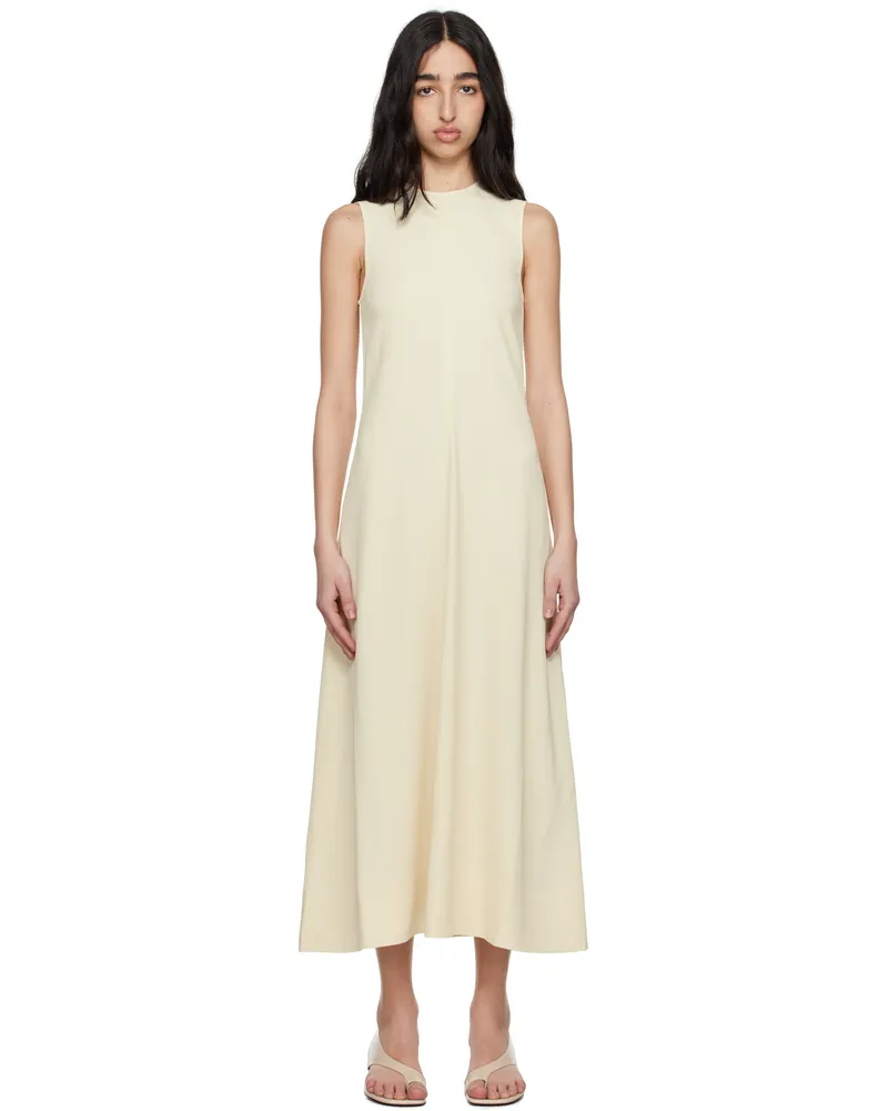 Totême Off-White Woven Stripe Maxi Dress Ecru