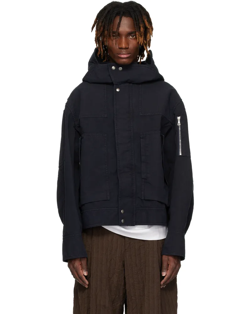 Dries van Noten Navy Flap Pocket Jacket 509
