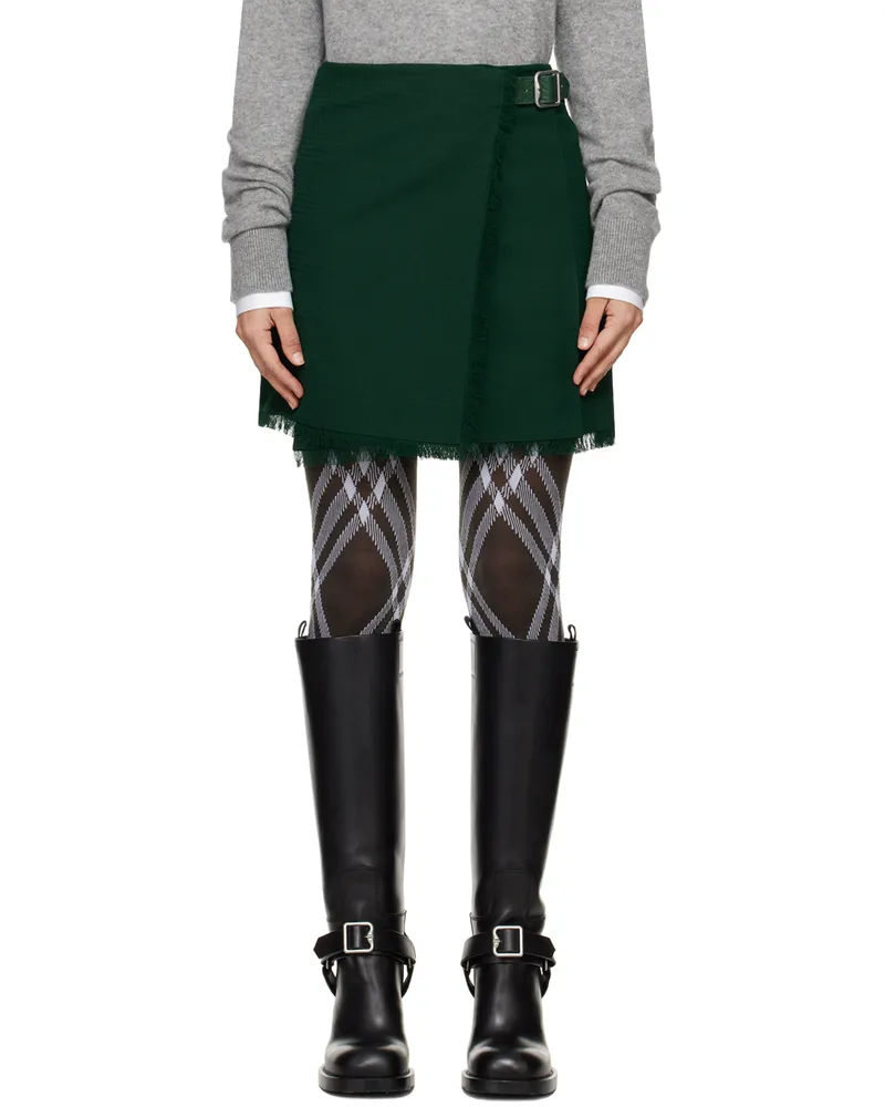 Burberry Green Wrap Miniskirt Ivy