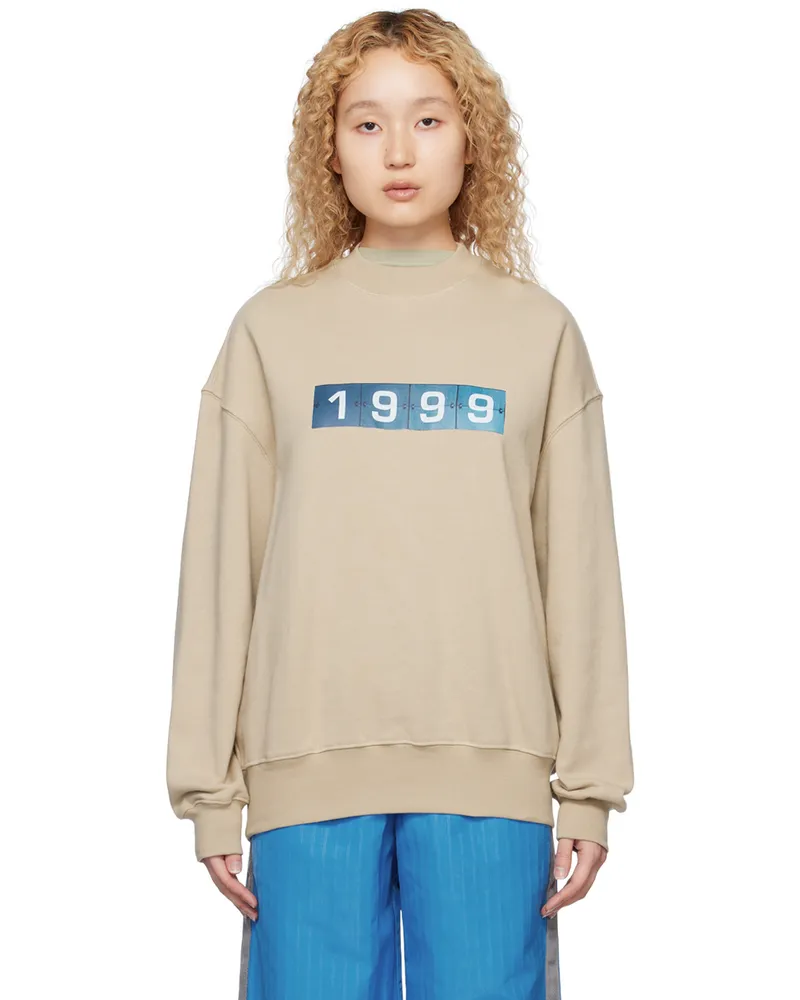 Song For The Mute SSENSE Exclusive Beige 'Blue 1999' Sweatshirt Oat