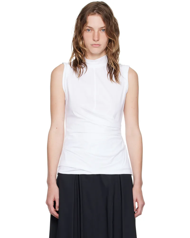 3.1 phillip lim White Draped Tank Top Wh100