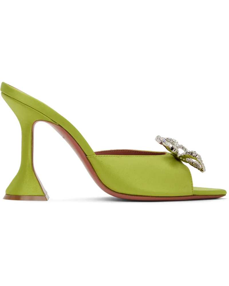 Amina Muaddi Green Rosie Heeled Sandals Olivine