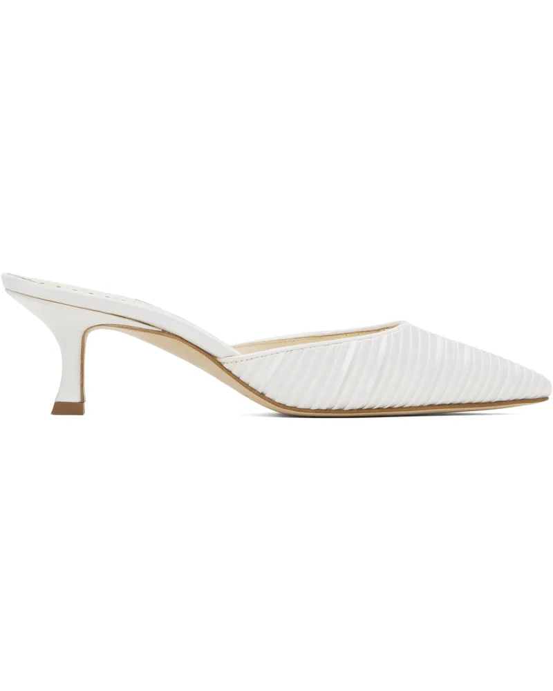 Manolo Blahnik White Carolynemu Mules 9949