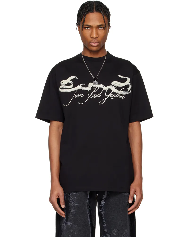 Jean Paul Gaultier Black 'The Oversized Tattoo Ruban' T-shirt 0005-black