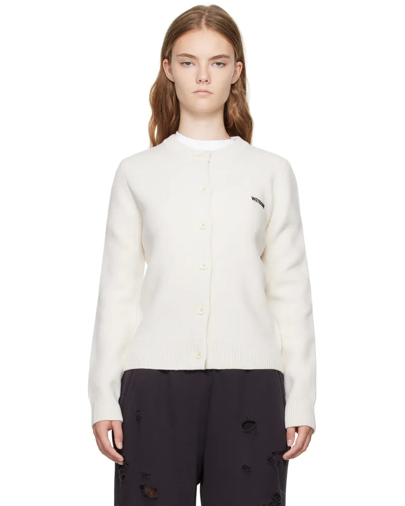 WE 11 DONE Off-White Simply Cardigan Ivory
