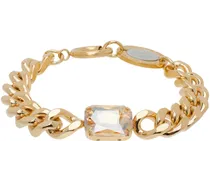 Gold Curb Chain Crystal Bracelet