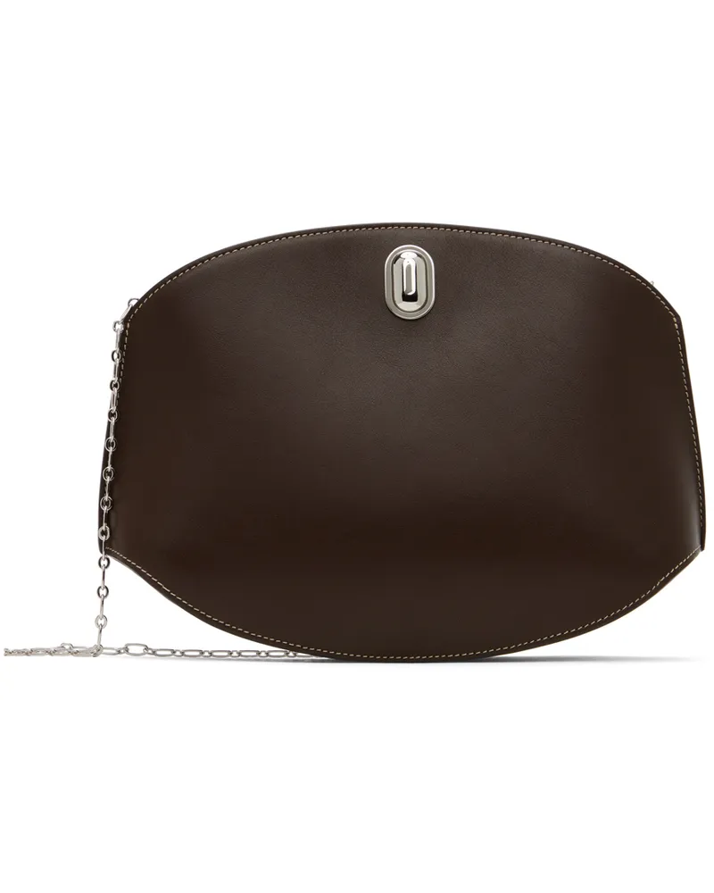 SAVETTE Brown Tondo Chain Crossbody Bag 201