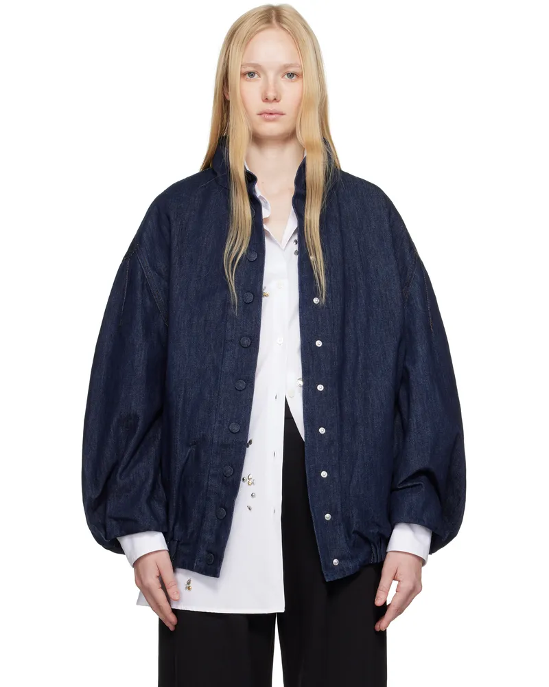 Dries van Noten Navy Press-Stud Denim Jacket 507