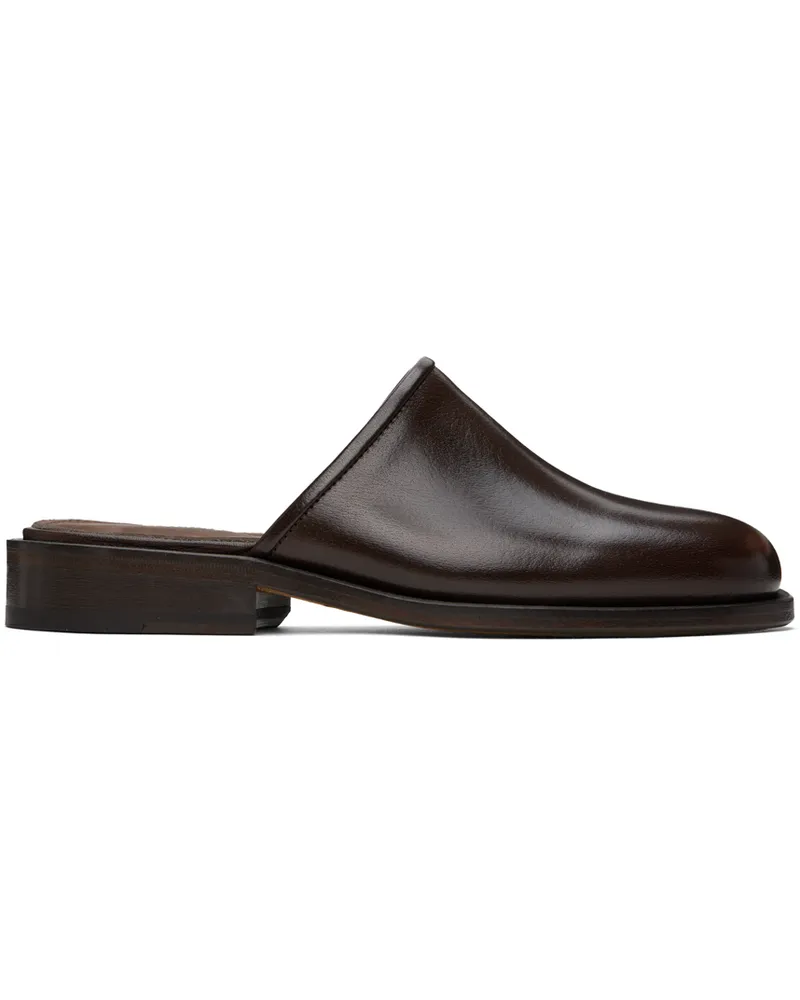 Christophe Lemaire Brown Square Mules Br449