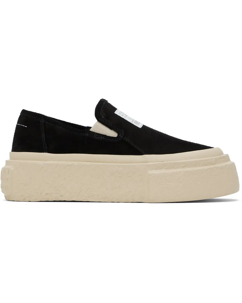 Maison Margiela Black Suede Platform Slip-On Sneakers T8013