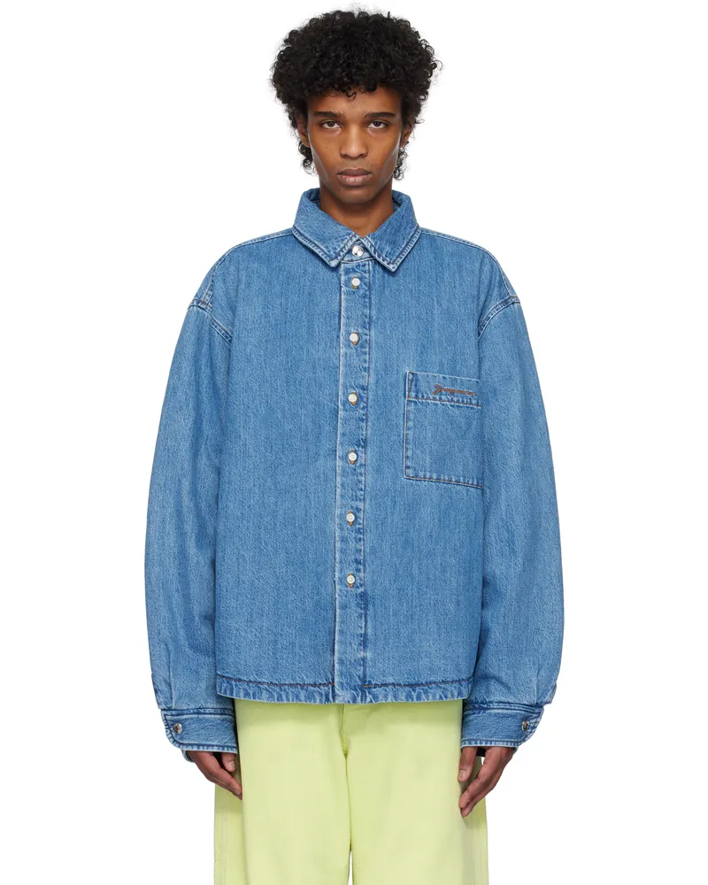 Jacquemus Blue 'The Boulanger' Denim Shirt 33c