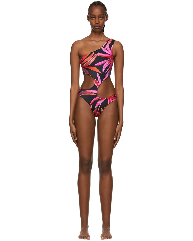 Louisa Ballou Black Recycled NylonOne-Piece Swimsuit Lunar