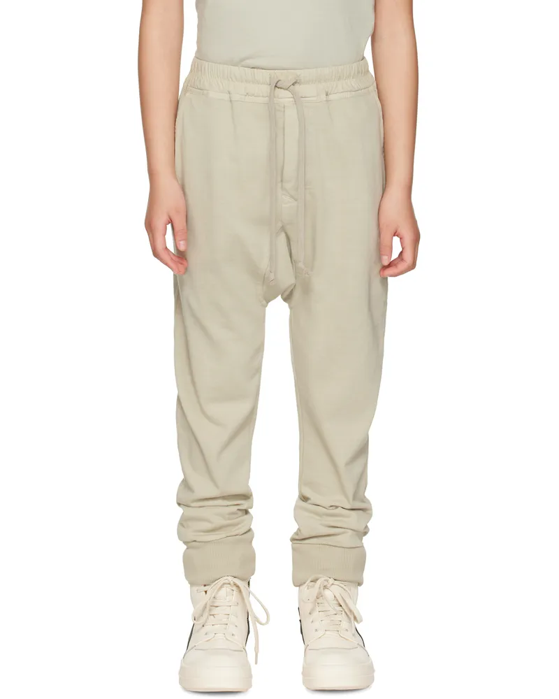Rick Owens Kids Off-White Dropped Inseam Sweatpants Pearl