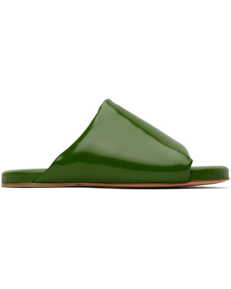 Bottega Veneta Green Cushion Slides 3653