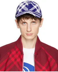 Burberry Blue & White Check Cap Knight