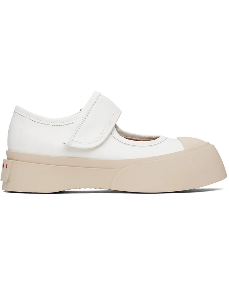 Marni White Pablo Mary Jane Ballerina Flats 00w01