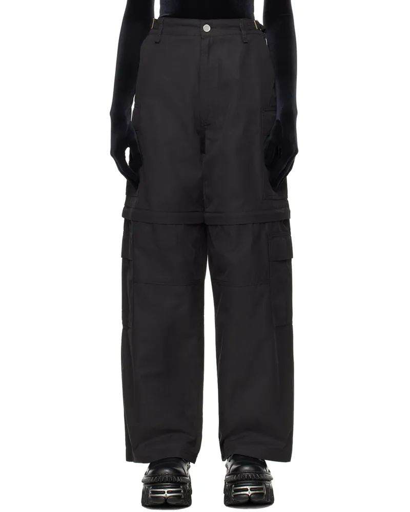 VTMNTS Black Cinch Tab Cargo Pants Black