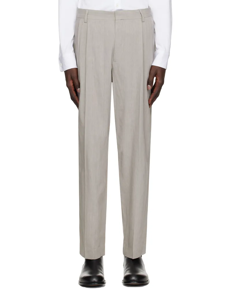Dries van Noten Gray Pleated Trousers 802