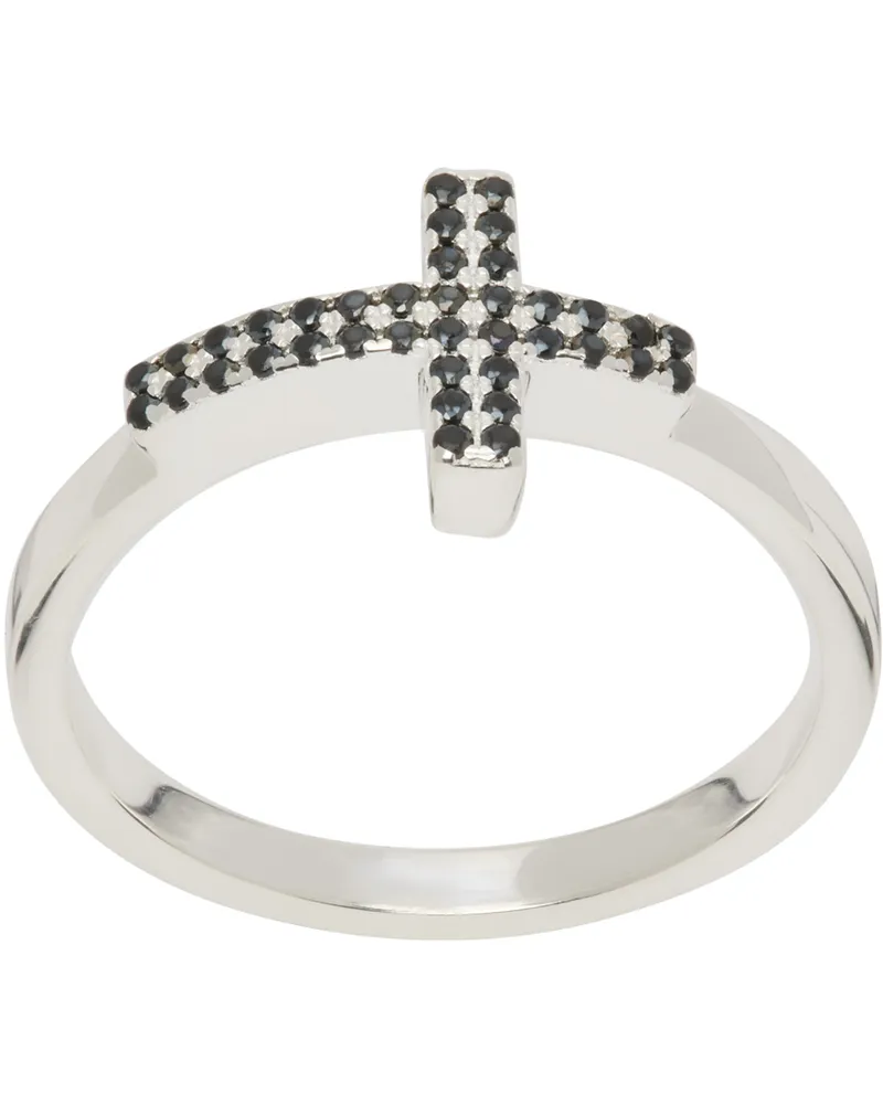 Stolen Girlfriends Club SSENSE Exclusive Silver Dusted Cross Ring Sterling